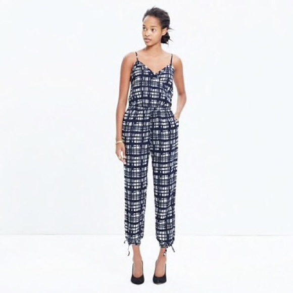 Madewell Pants - Madewell Faux Wrap Cami Jumpsuit in Brushstroke